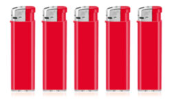 Зажигалка пьезо красная / зажигалки красные под нанесение логотипа
