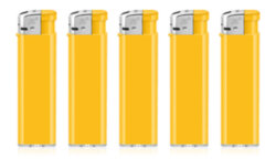 Зажигалка пьезо желтая Р01 / зажигалки желтые под нанесение логотипа