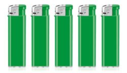 Зажигалка пьезо зеленая Р01 / зажигалки зеленые под нанесение логотипа