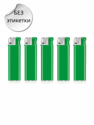 Зажигалка пьезо зеленая Р01 / зажигалки зеленые под нанесение логотипа