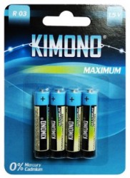 Батарейки KIMONO ААА (мизинчиковые) R03-BL4 солевые