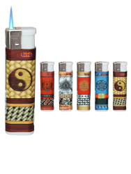 Зажигалка турбо с фонариком многоразовая Turbo Led BRIG AMULET