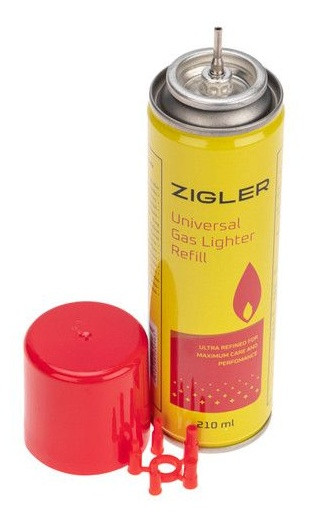 Газ для зажигалок с переходниками ZIGLER 210 мл.