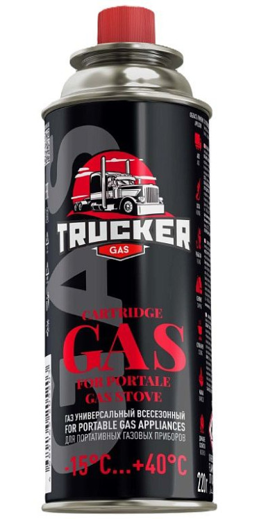 Газ углеводородный сжиженный в баллоне TRUCKER всесезонный, 220 г 520 мл, цанговое крепление