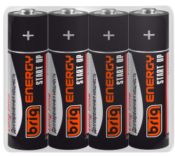 Батарейки пальчиковые АА солевые в спайке BRIG ENERGY R6 START UP 