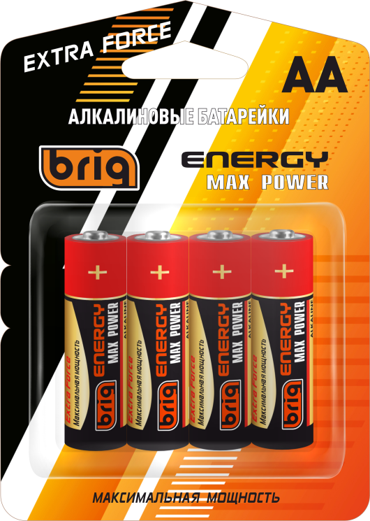 Батарейки пальчиковые АА алкалиновые в блистере Brig АА LR 6 MAX POWER