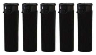 Зажигалка пьезо черная black, зажигалки черные под нанесение логотипа
