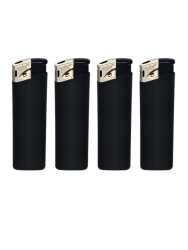 Зажигалка пьезо многоразовая черная black, зажигалки черные под нанесение логотипа