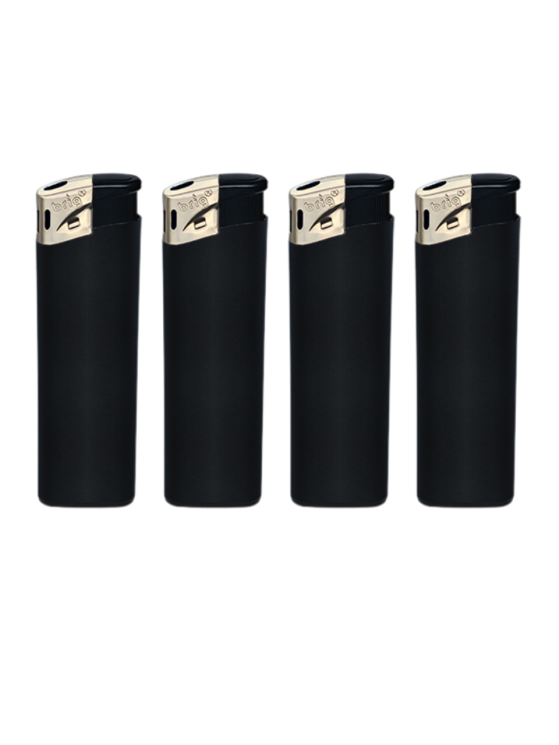 Зажигалка пьезо многоразовая черная black, зажигалки черные под нанесение логотипа
